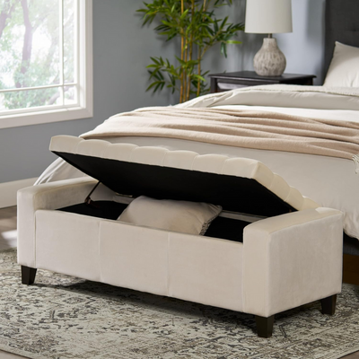 Raffinée Premium Wood Flip Top Storage Bench