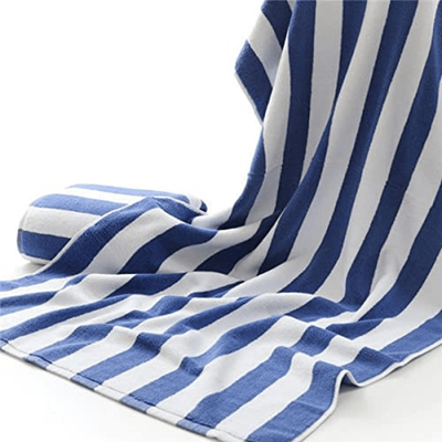 Petunia Bath Towel 70 x 140 Cm  Blue & White Stripe 100% Cotton -Set Of 1 (600 Gsm)