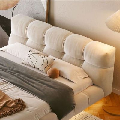 سرير كلاسيكي أنيق مع إضاءة LED - مقاس كوين 150*200 سم