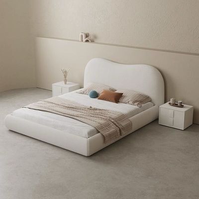Light Modern Bed, Upholstered Fleece Fabric, High End Headboard for Bedroom - King Size 180*200 