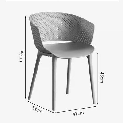 Maple Home Modern Plastic Dining Armchair Stackable Curved Backrest Nordic Leisure Living Outdoor Garden Indoor Patio Furniture