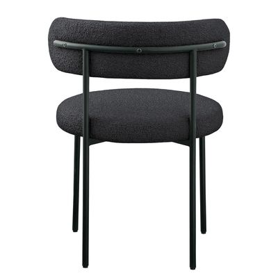 Maple Home Modern Dining Chair Boucle Fabric Curved Backrest Lamb Wool Contemporary Matte Black Metal Frame Leisure Kitchen Indoor Furniture Maple Home Modern Dining Chair Boucle Fabric Curved Backrest Lamb Wool Contemporary Matte Black Metal Frame Leisure Kitchen Indoor Furniture