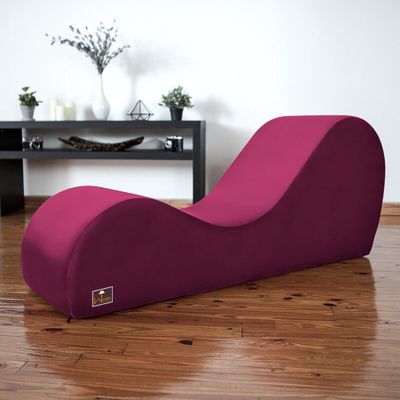 Modern Armless Wooden Chaise Lounge for Lounging, Yoga, and Stretching ( Pink )