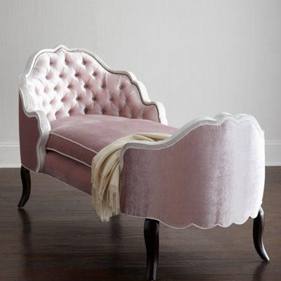 Wooden Twist Dippa Tufted Modern Chaise Lounge ( Pink )