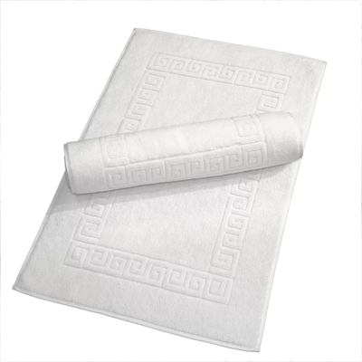 Magnolia Bath Mat (50 x 80 Cm)  White G Dobby 100% Cotton -Set of 2 (1000 gsm)