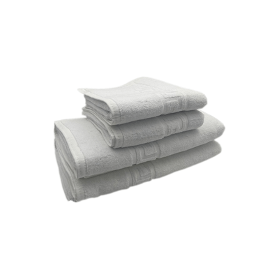 Magnolia Hand Towel (50 x 100 cm) Bath Towel (70 x 140 cm)  White G Dobby 100% Cotton -Set Of 4 (600 gsm)