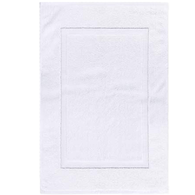 Iris Bath Mat (50 x 80 Cm)  White 100% Cotton-Set of 1 (900 Gsm)