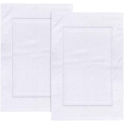 Iris Bath Mat (50 x 80 Cm)  White 100% Cotton-Set of 1 (900 Gsm)