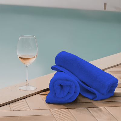 Iris Bath Sheet (90 x 180 Cm) Royal Blue 100% Cotton-Set of 1 (600 Gsm)