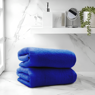 Iris Bath Sheet (90 x 180 Cm) Royal Blue 100% Cotton-Set of 1 (600 Gsm)