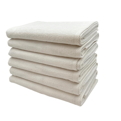 Iris Bath Towel (70 x 140 Cm) White 100% Cotton -Set of 6 ( 600 Gsm)