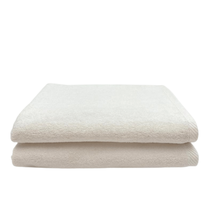 Iris Bath Towel (70 x 140 Cm) White 100% Cotton -Set of 2 (600 Gsm)