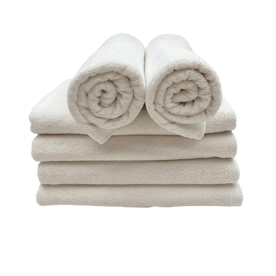 Iris Hand Towel (50 x 80 Cm) Bath Towel (70 x 140 Cm) White 100% Cotton -Set of 6 (600 Gsm)