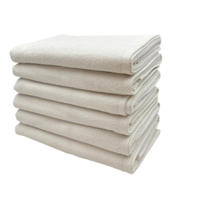 Iris Bath Towel (70 x 140 Cm)  White 100% Cotton -Set of 6 (650 Gsm)