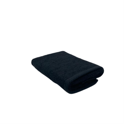 Iris Hand Towel (40 x 70 Cm) Black 100% Cotton -Set of 1 (550 Gsm)