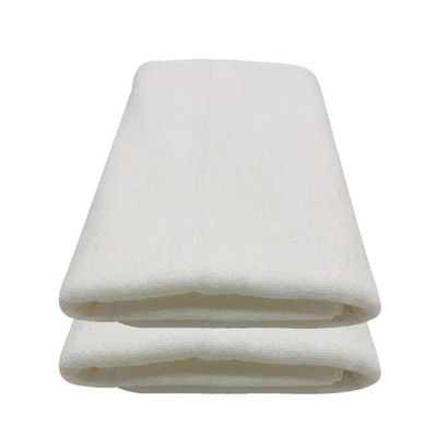 منشفة حمام  قزحية (70 × 140 سم) بيضاء 100% قطن - مجموعة من قطعتين (650 جرامًا للمتر المربع)
