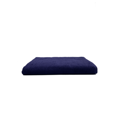 منشفة حمام  قزحية (90 × 180 سم) بحاشية من نسيج قطني طويل باللون الأزرق الداكن 100% قطن - مجموعة من قطعة واحدة (600 جرامًا للمتر المربع)