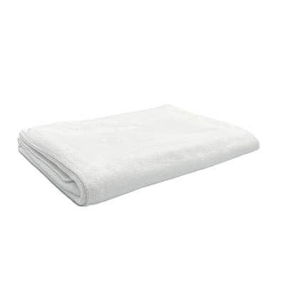 منشفة حمام زنبركية من  (70 × 140 سم) بيضاء مصنوعة من الألياف الدقيقة بنسبة 100% - مجموعة مكونة من قطعة واحدة (450 جرامًا للمتر المربع)