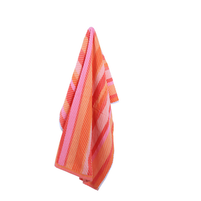 Jacquard Beach Towel (86 x 162 Cm) 390 Gsm Warm Stripe Cotton -Set Of 1 (390 Gsm)