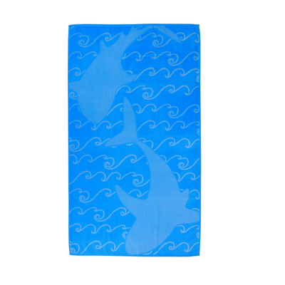 Jacquard Beach Towel (86 x 162 Cm) 390 Gsm Sharks Cotton -Set Of 1 (390 Gsm)