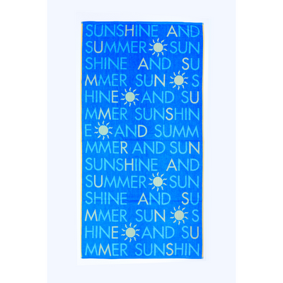 Jacquard Beach Towel (86 x 162 Cm) 390 Gsm Sunshine and Summer Cotton -Set Of 1 (390 Gsm)