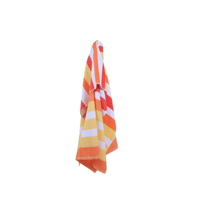 Jacquard Beach Towel (86 x 162 Cm) 390 Gsm Orange Cotton -Set Of 1 (390 Gsm)