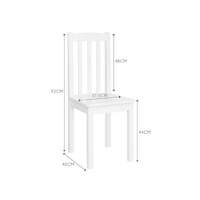 Homesmiths Wooden Desk Chair, White H92 x W39 x D40cm