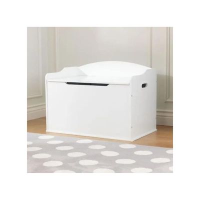 Homesmiths Toy Box - White Wooden Storage Bench with Lid for Kid & Toddler Room - Playroom Organizer for Girls & Boys L76.2cm x W45.72cm x H53.97cm