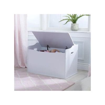 Homesmiths Toy Box - White Wooden Storage Bench with Lid for Kid & Toddler Room - Playroom Organizer for Girls & Boys L76.2cm x W45.72cm x H53.97cm
