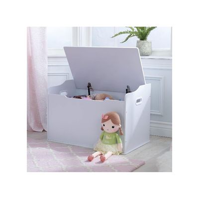 Homesmiths Toy Box - White Wooden Storage Bench with Lid for Kid & Toddler Room - Playroom Organizer for Girls & Boys L76.2cm x W45.72cm x H53.97cm