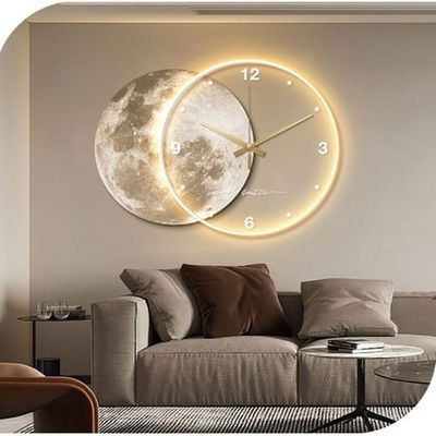 Round Full Moon Sensor Luminous Wall Clock.