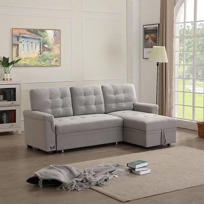 Modern 5 Seater L-Shape Sofa Cum Bed with Comfort Cushion