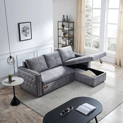 Modern Style L-Shape Sofa Bed with Comfort Cushion