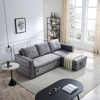 Modern Style L-Shape Sofa Bed with Comfort Cushion