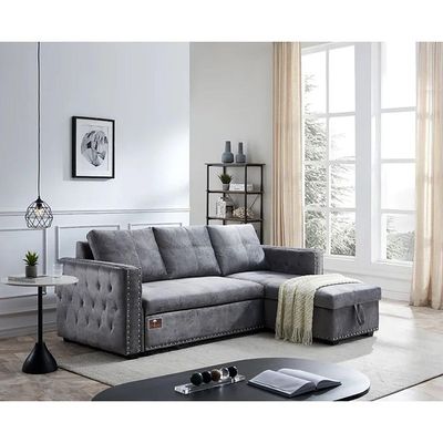 Modern Style L-Shape Sofa Bed with Comfort Cushion
