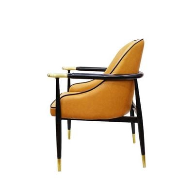 Luxury Armrest Leather Dining Chair AB1189A-Orange 