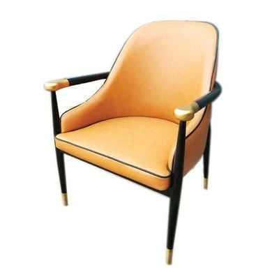 Luxury Armrest Leather Dining Chair AB1189A-Orange 