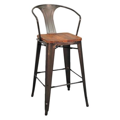 Wood Seat with Arms Counter Stool AB1191-Brown 