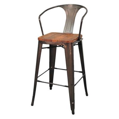 Wood Seat with Arms Counter Stool AB1191-Brown 