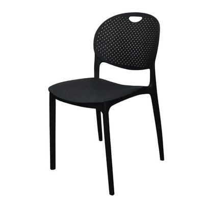 Polypropylene Armless Styled Dining Chair AB1209A-Black 