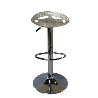 Contemporary Style Adjustable Height Stool JP1225A-White Silver 