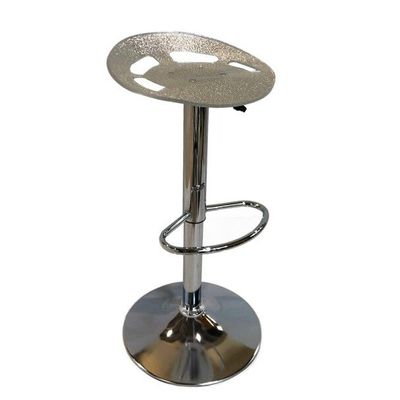 Contemporary Style Adjustable Height Stool JP1225A-White Silver 