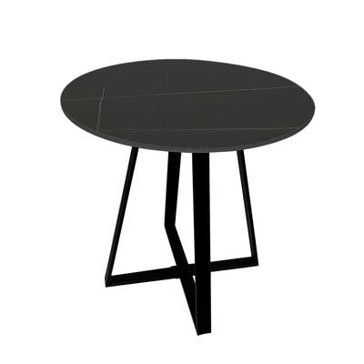 Maple Home Accent Round Side Table Luxury Sturdy Metal Frame Legs Coffee Table Marble Top End Table Rust Resistant Bedside Sofa Living Bedroom Furniture