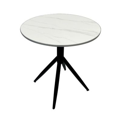 Maple Home Accent Round Side Table Luxury Sturdy Metal Frame Legs Coffee Table Marble Top End Table Rust Resistant Bedside Sofa Living Bedroom Furniture