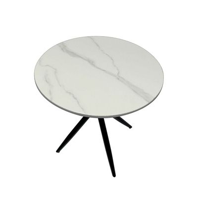 Maple Home Accent Round Side Table Luxury Sturdy Metal Frame Legs Coffee Table Marble Top End Table Rust Resistant Bedside Sofa Living Bedroom Furniture