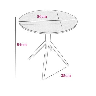 Maple Home Accent Round Side Table Luxury Sturdy Metal Frame Legs Coffee Table Marble Top End Table Rust Resistant Bedside Sofa Living Bedroom Furniture