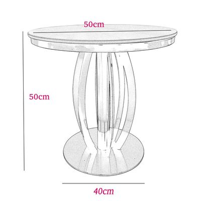 Maple Home Accent Round Side Table Luxury Sturdy Metal Frame Tulip Legs Coffee Table Marble Top End Table Rust Resistant Bedside Sofa Living Bedroom Furniture