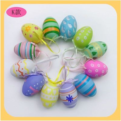 Homesmiths12 Pcs Easter Eggs, Easter Decoration, Ornaments with Bowknot, and Assorted Designs, Perfect for Festive Pastel-Coloured Decor, Kids Party Favours Bag Fillers.