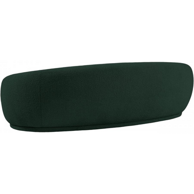 Snug Rounded Back Rich Green Modern Boucle Sofa