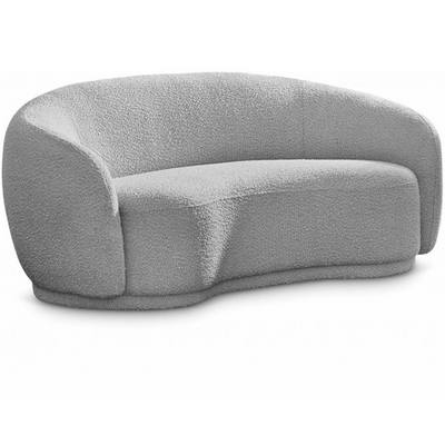 Snug Rounded Back Rich Grey Modern Boucle Sofa